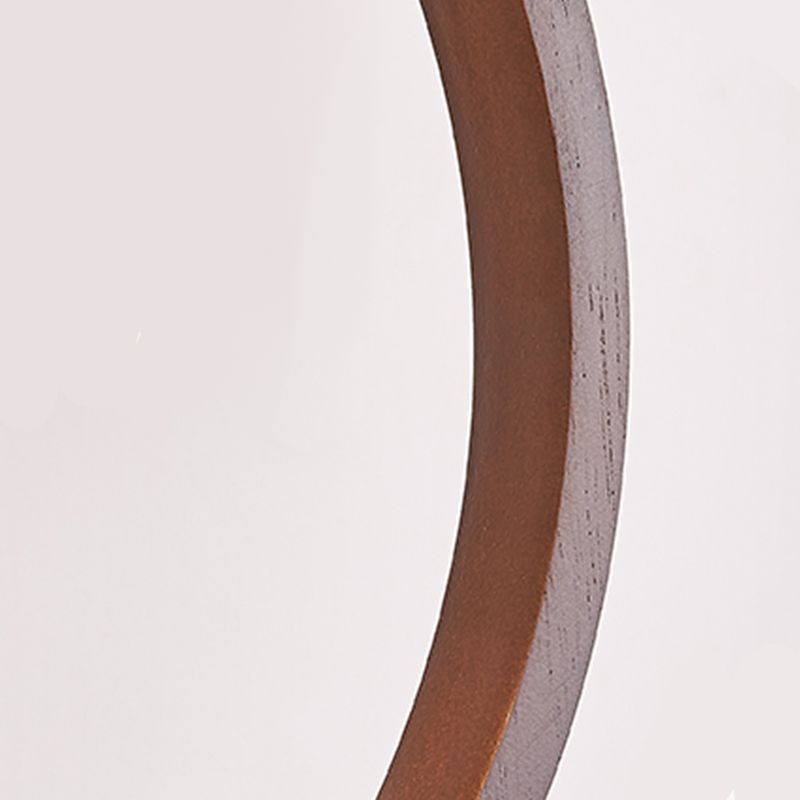 Round Shape Ceiling Lamp Modern Wood 1 Light Flush Mount with Glass Lampshade for Aisle