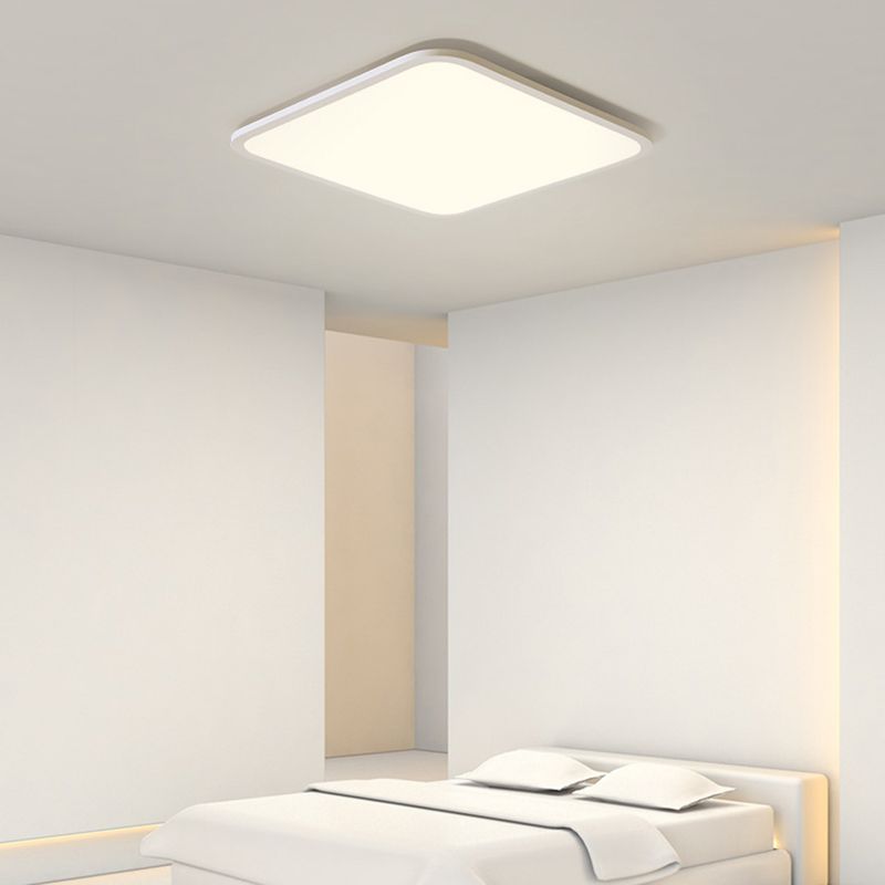 Single White Modern Flush Mount Lighting LED Ceiling Light for Living Room