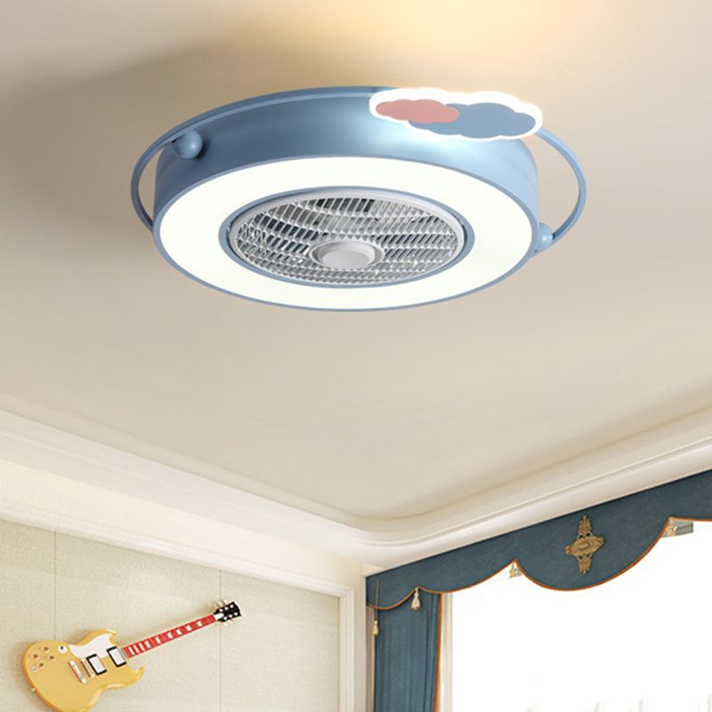 Fan Blue/Pink LED Afferty Acrilico SEMILE SEMI SEMI SEMI SEMI SEMI FLUSHETTO CON ORNAZIONE DI CUORE/CLOUP TOUND/AMORE, larghezza 23,5 "