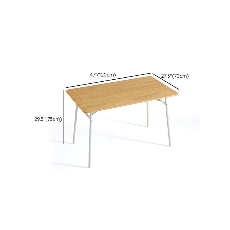 Contemporary Rectangular Wooden Dining Table with Steel Legs for 4 People