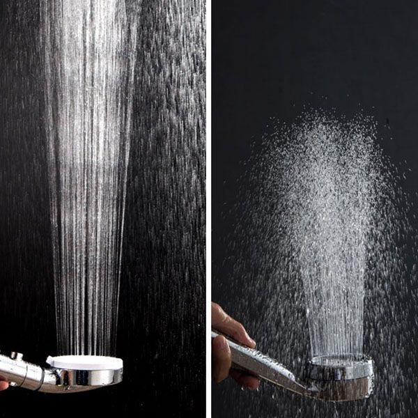 3 Settings Universal Pressurized Shower Head Adjustable Water Flow Handheld Shower Head