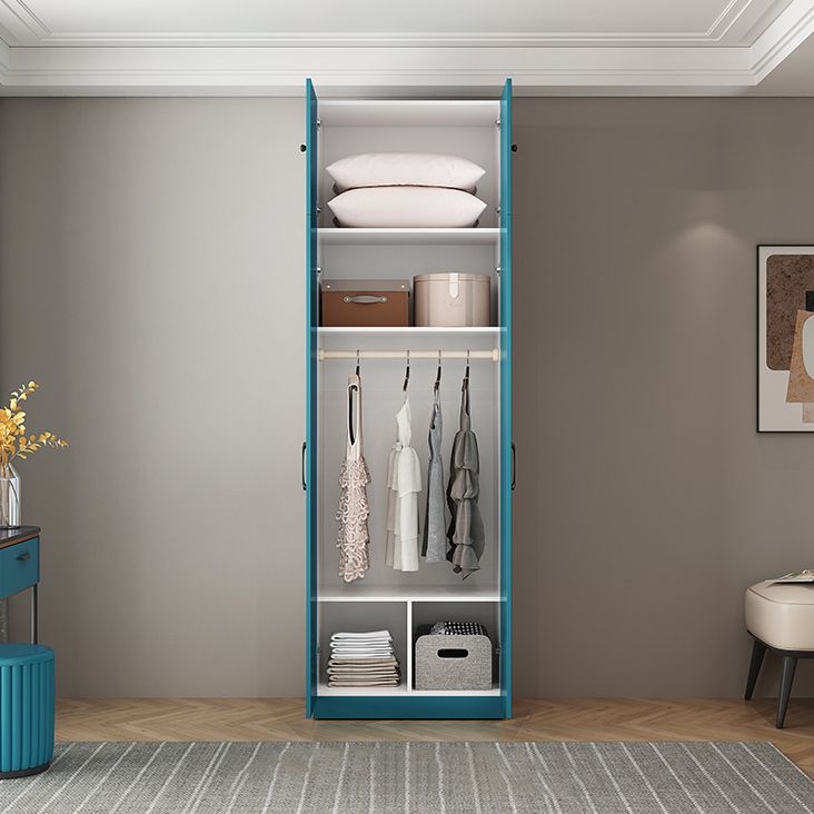 Manufactured Wood Blue Storage Cabinet Coastal Cabinet with Hinged Door