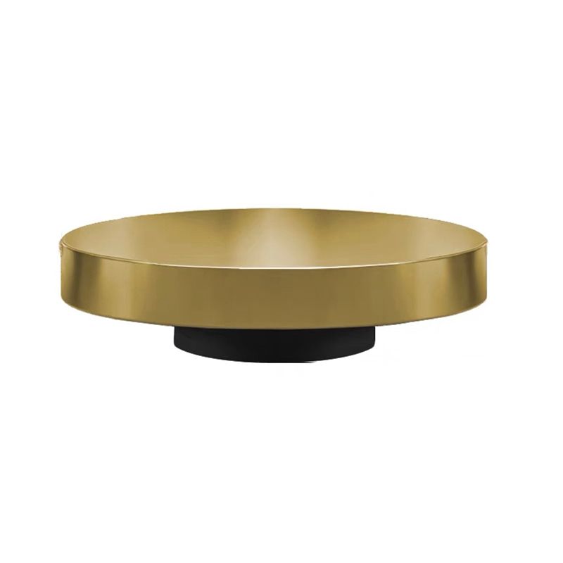 Modern Style Tempered Glass Table Top Stainless Steel Base Round Coffee Table