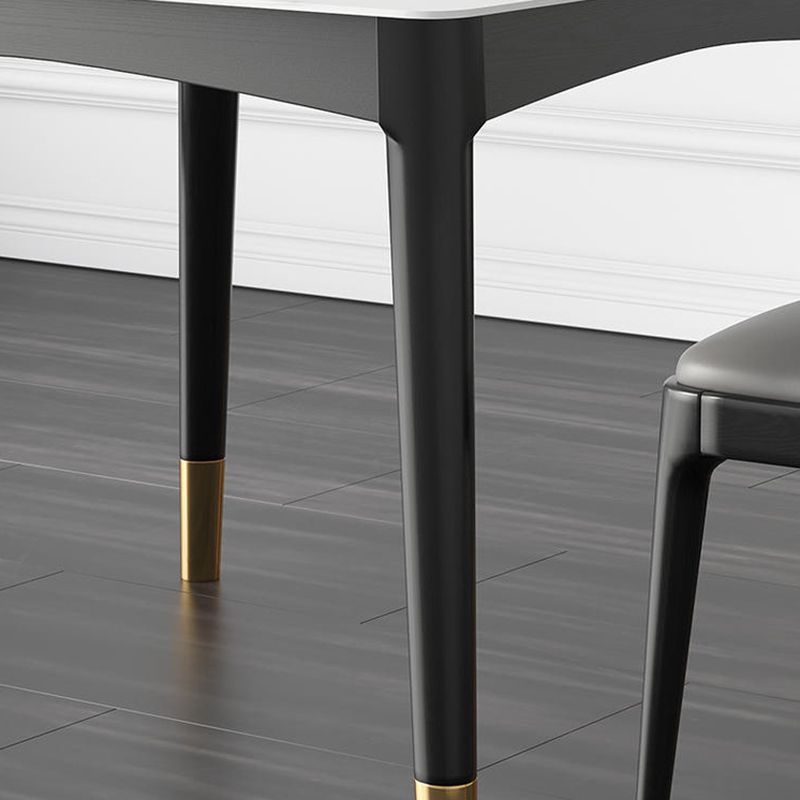 Industrial Square Shape Kitchen Dining Table Sintered Stone Dining Table with 4 Legs Table
