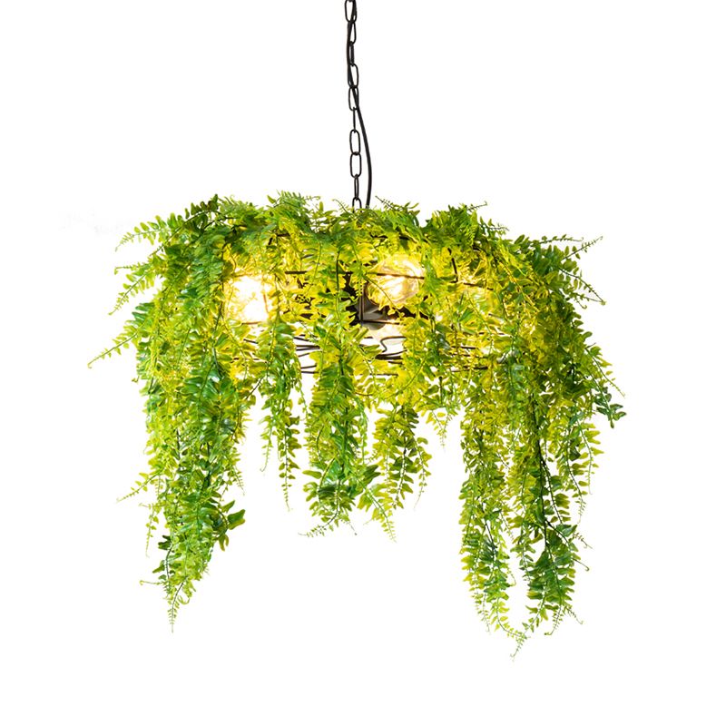 Metal Black Chandelier Iluminante Guardia de alambre de 3/5 Cabezas Luz colgante de colgantes de planta industrial para restaurante