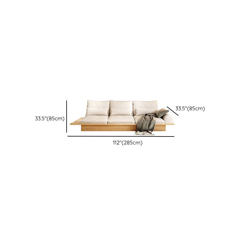 Scandinavian Fabric Living Room Sofa Loose Back White Seating