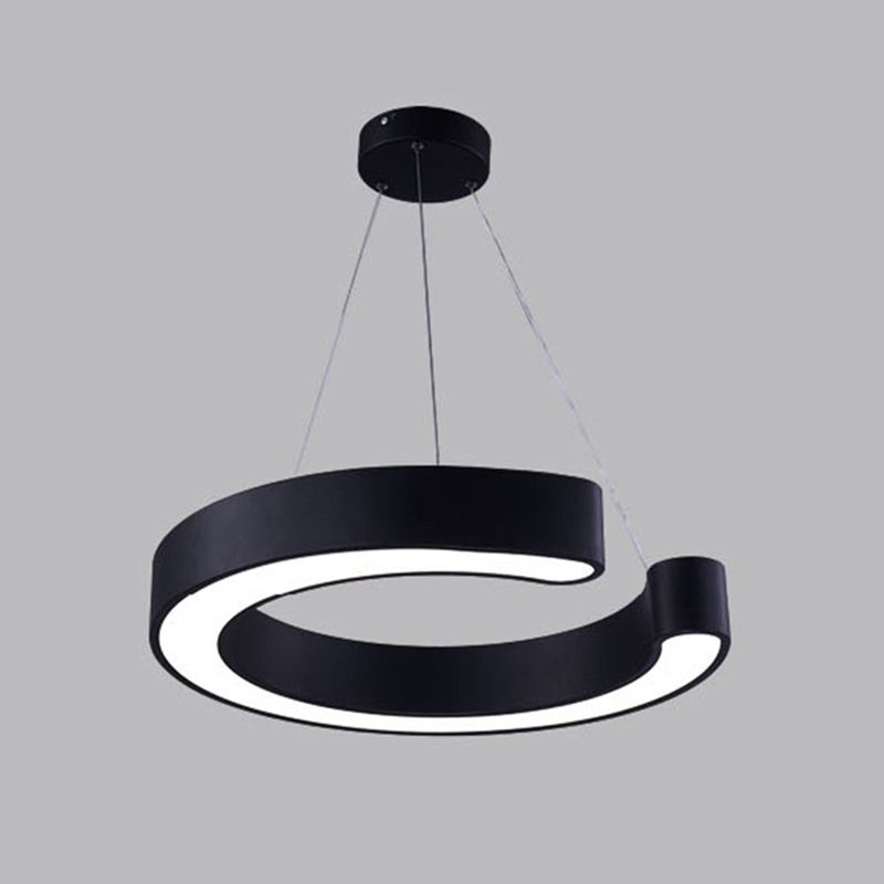 Minimalist C Shaped Hanging Lighting Acrylic Office LED Commercial Pendant Light Fixture