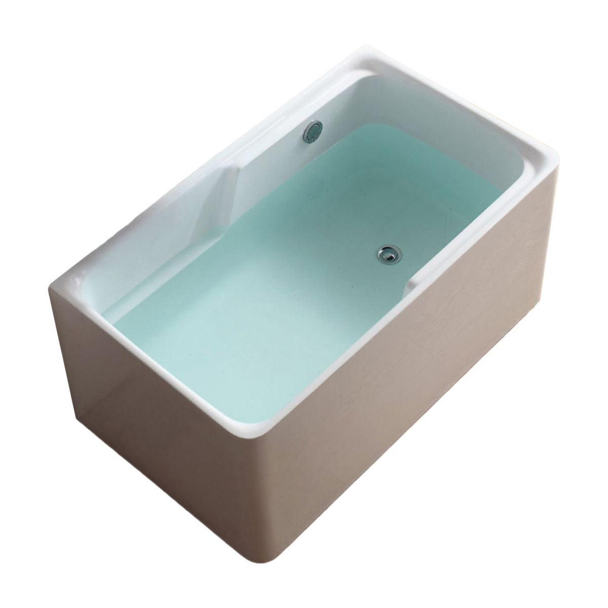 Rectangular Soaking Bathtub Antique Finish Acrylic Back to Wall Bath Tub