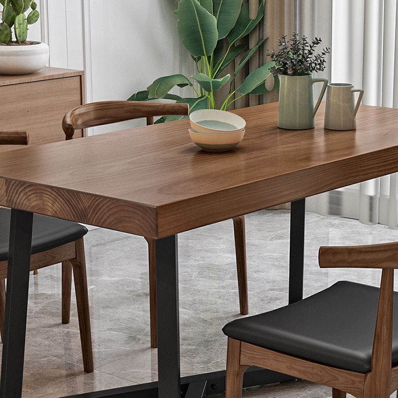 Industrial Dining Table Set 1/5 Pcs Solid Wood Dining Table and Chairs