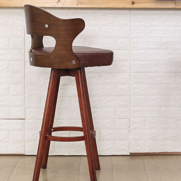 Taburete moderno sin brazos para mostrador, taburete de bar de madera para tienda de té con leche, con pedal y cojín