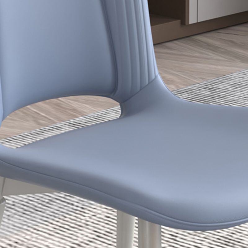 Contemporary Metal Armless Dining Room Chairs Open Back Dining Side Chair for Home Use