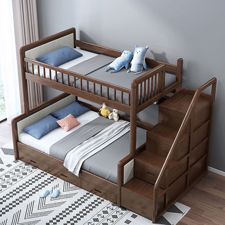 Mid-Century Modern Bunk Bed Gender Neutral Solid Wood Kids Bed