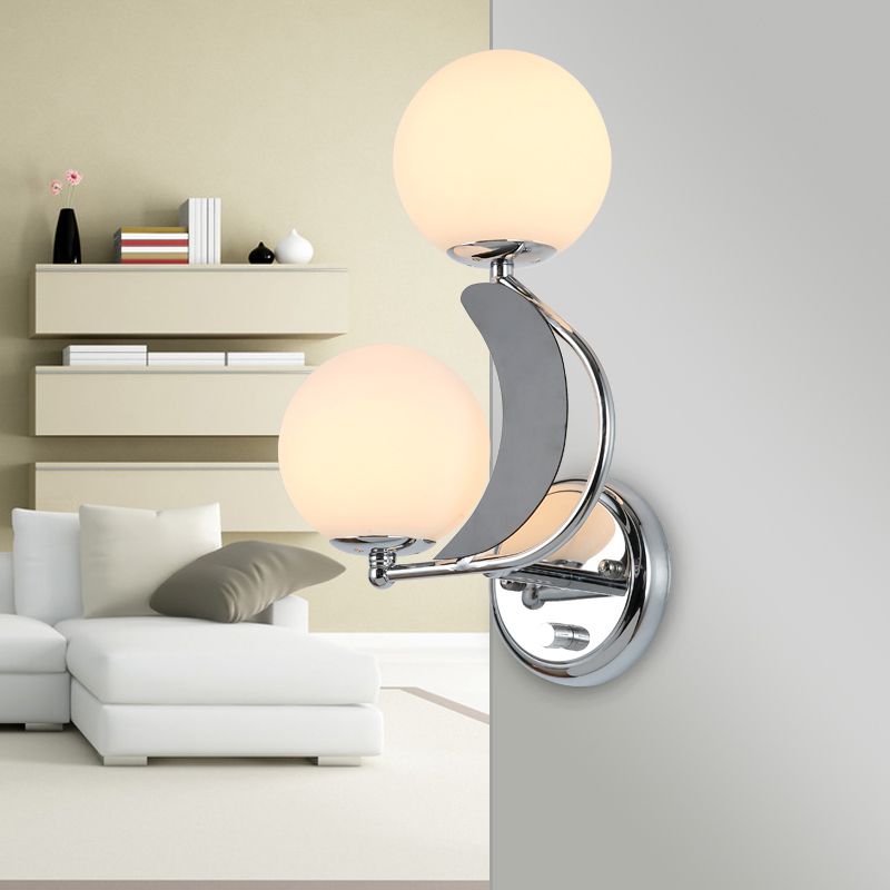 Luminaires d'éclairage Globe Sconce MODERNE LIGHT SIGHT SIGHT LAME MURD AVEC LA COMMANDE D'HERBE BLANC