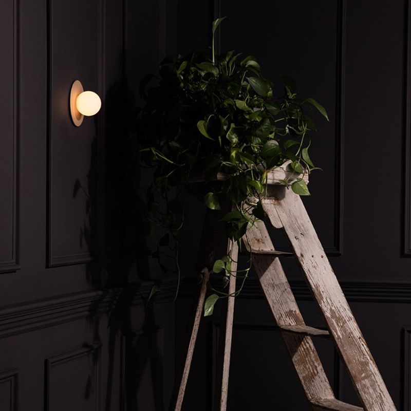 Spherical Living Room Wall Light Fixture Glass Nordic Style Wall Sconce Light in White