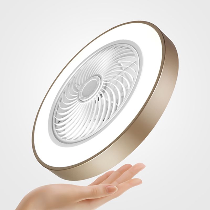 Geometric Ceiling Fan Light Modern Metal 1-Light LED Ceiling Fan for Living Room