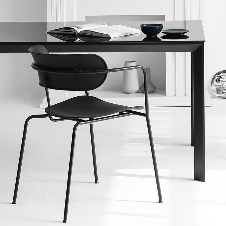 Silla de comedor de cocina de estilo industrial, sillones apilables con patas de metal