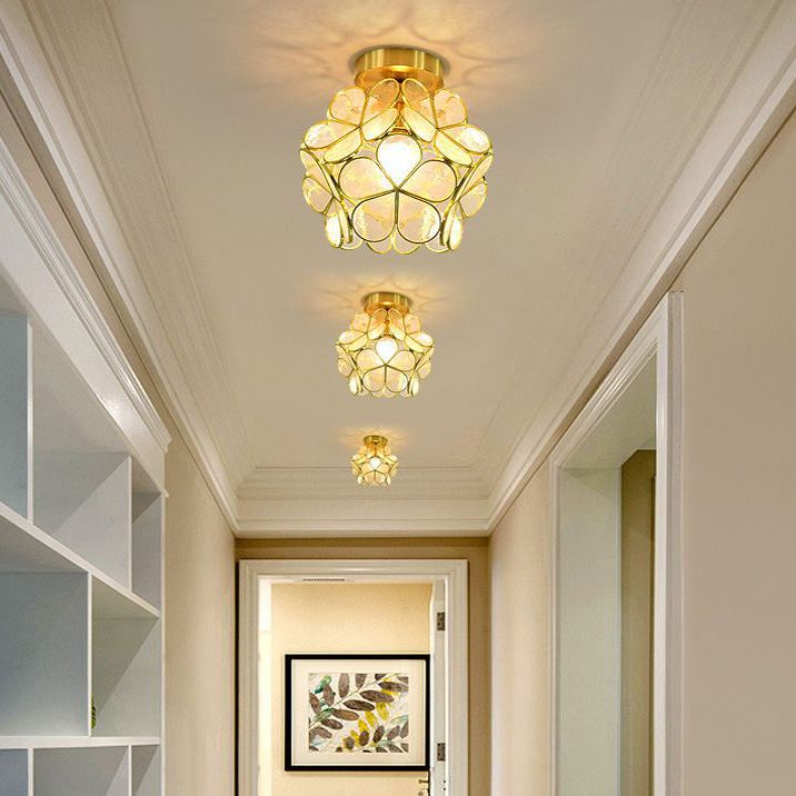 Modern Ceiling Light 1-Light Ceiling Mount Lamp with Glass Shade for Living Room
