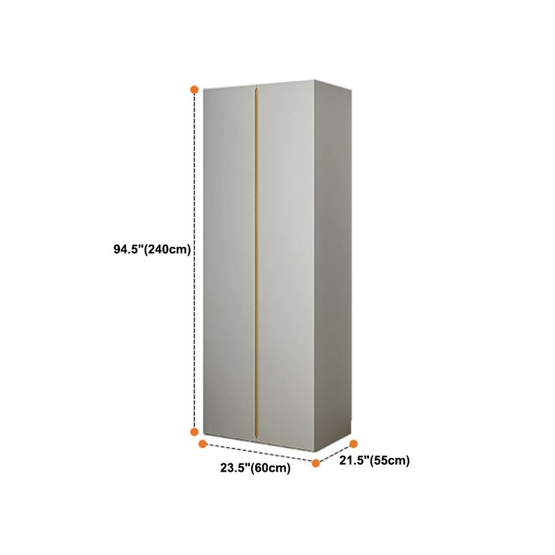 White Wooden Wardrobe Cloth Rod Included Wardrobe Closet for Home