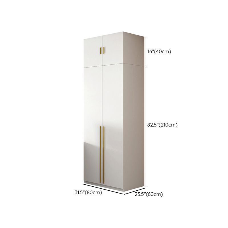 White Wooden Wardrobe Contemporary Style Wardrobe Closet with Drawer