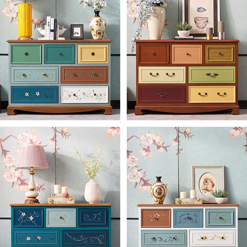 Coastal Storage Chest Dresser Solid Wood Dresser with 7/10/12 Drawers