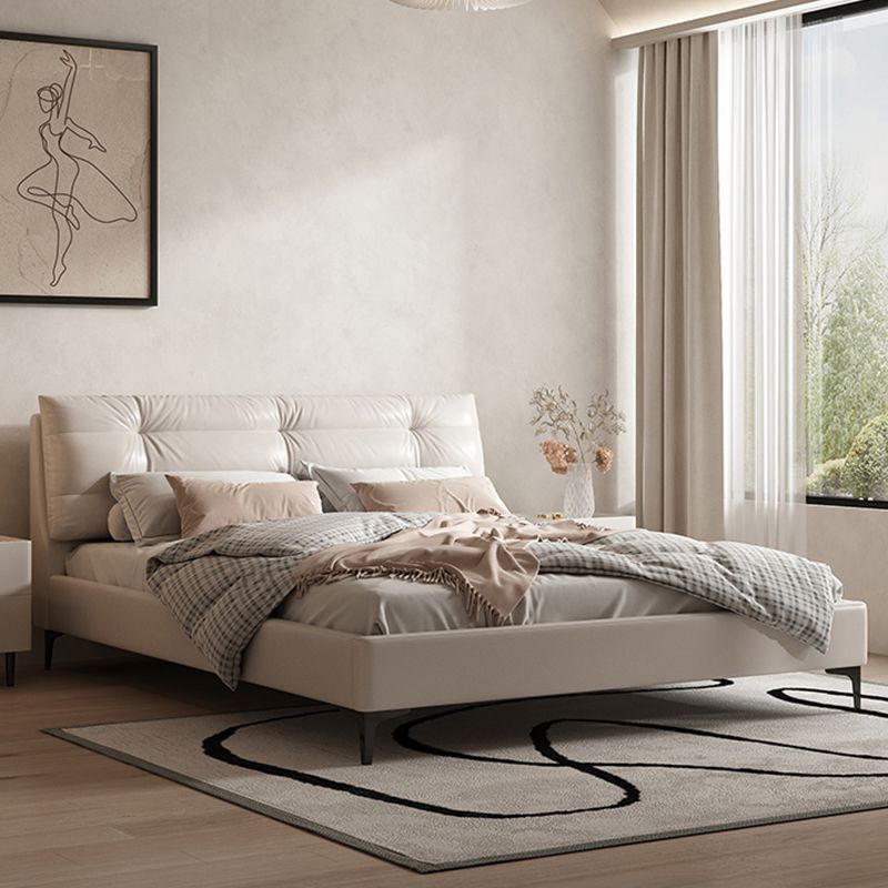 Contemporary Standard Bed with Rectangle Upholstered Headboard