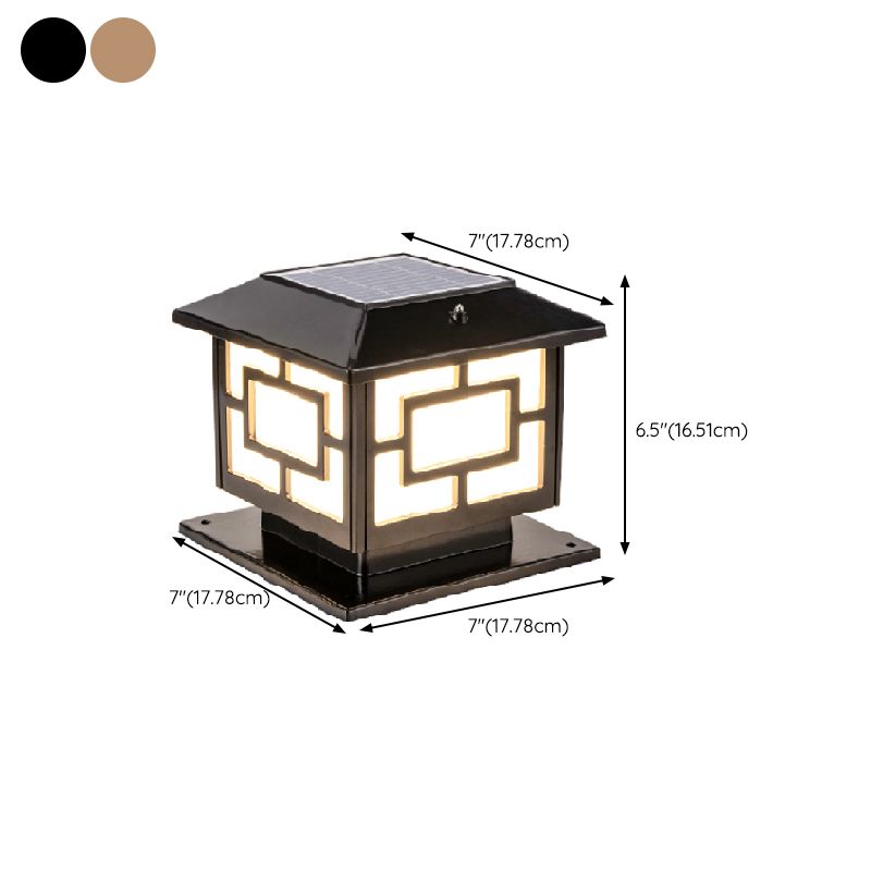 Contemporary LED Pillar Lighting Fixture Household Solar Light for Garden