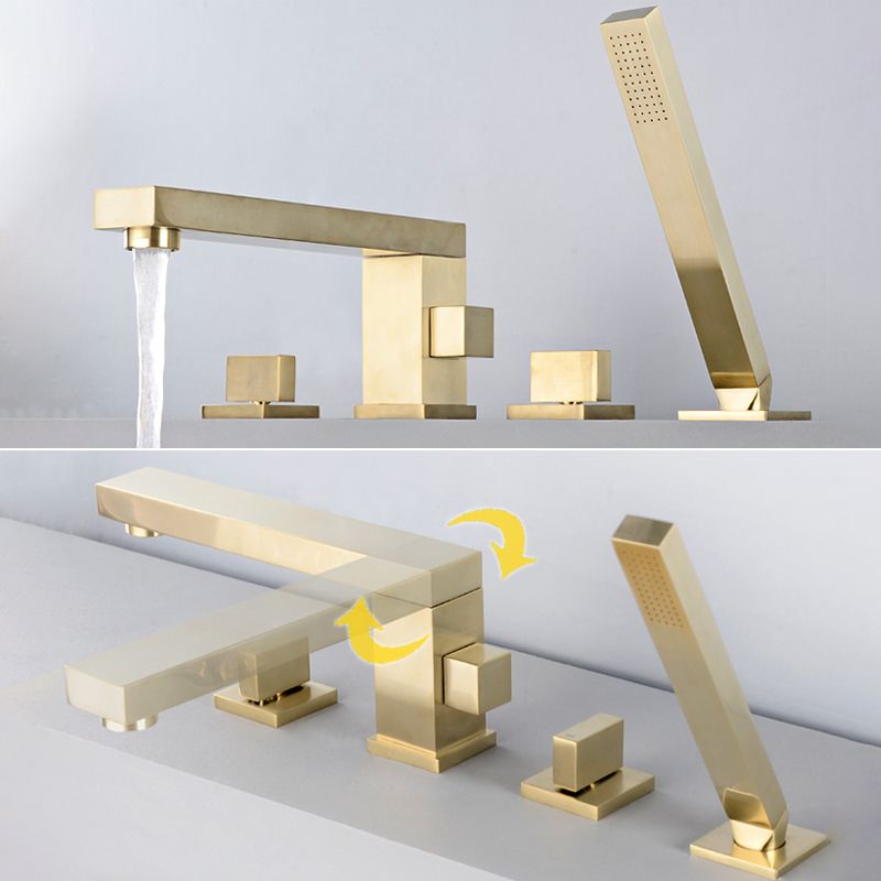 Deck Mounted Metal Freestanding Tub Filler Swivel Freestanding Faucet