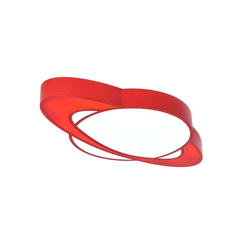 Acrylic Planet Flush Mount Lighting Fixture Children Style Red/Yellow/Green LED Close to Ceiling Lamp