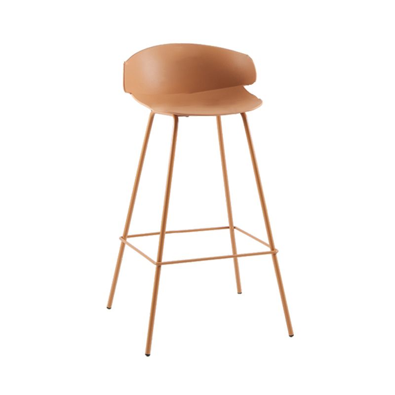 Scandinavian Matte Finish Metal Bar Stool Milk Tea Shop Footrest Stool