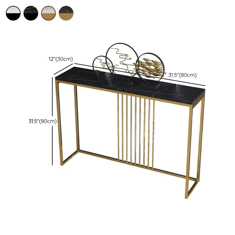 31.5" Tall 1-shelf Console Table Modern Stone Accent Table for Hall