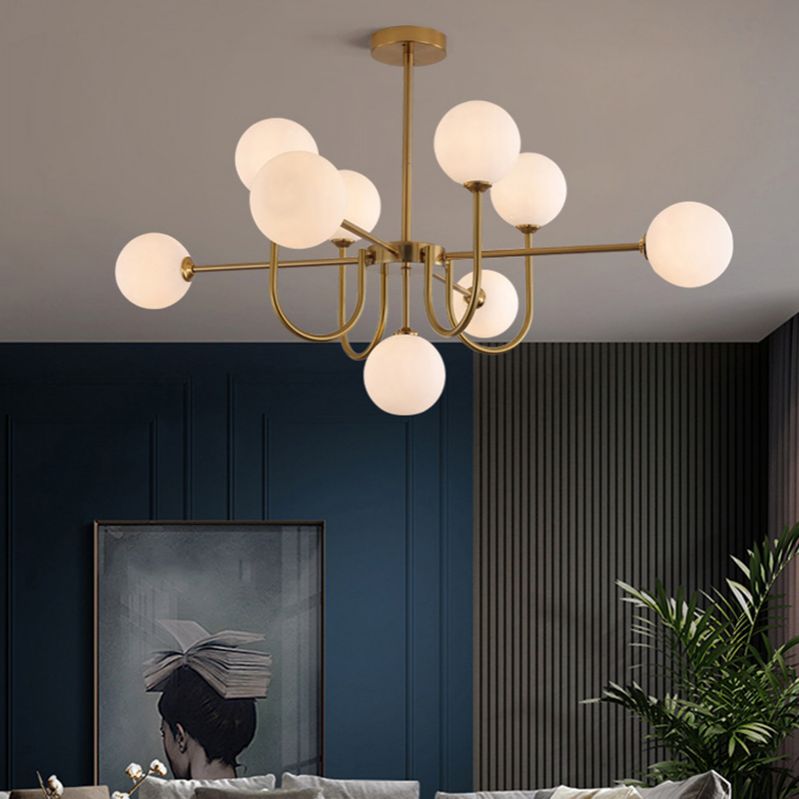 Contemporary Chandelier Glass Shade Pendant Lighting Fixtures for Dining Room