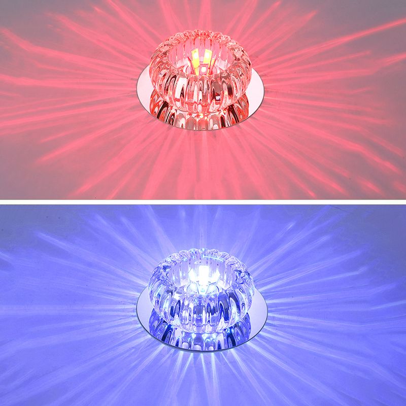 LED Crystal Ceiling Light Modern Hallway Corridors Flush Mount Ceiling Light with Hole 2-3.5'' Dia