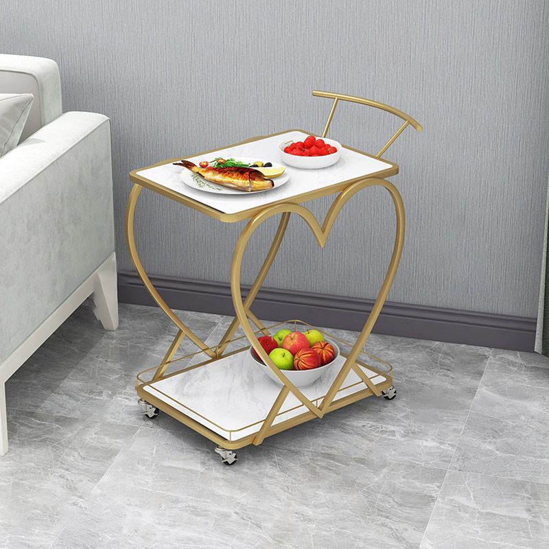 Open Storage Modern Prep Table Home Dining Rolling Prep Table