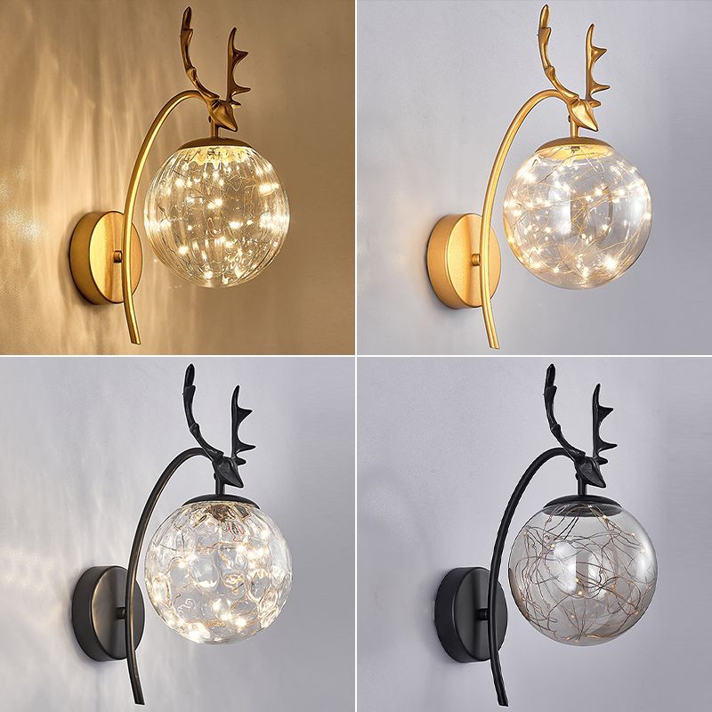 6W/7W Wandbeleuchtung in Schwarz/Gold -Einfachheit Wandleuchte für Schlafzimmer