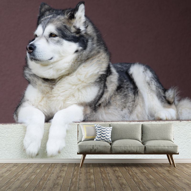 Lovely Alaskan Dog Mural Wall Decor Living Room Wall Covering for Decoration