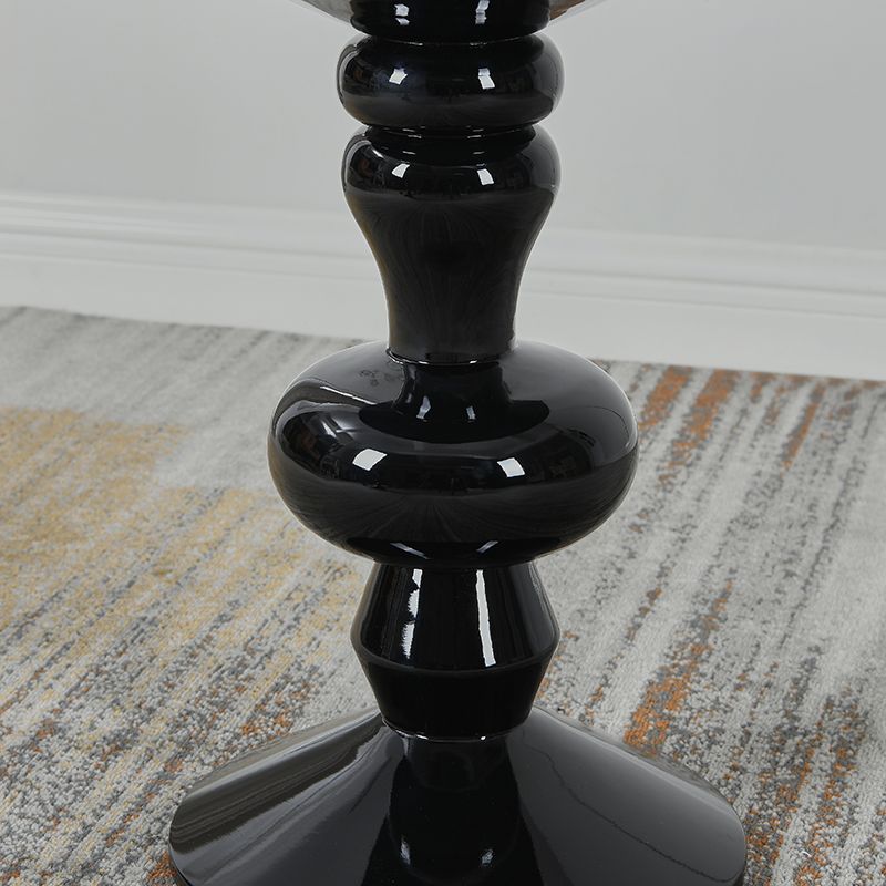 Contemporary End Table Wood Pedestal Round Living Room Side End Table