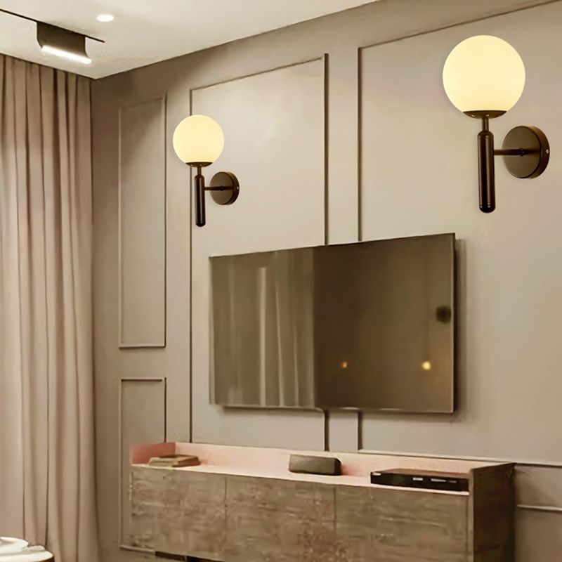 Sphere Shape Glass Sconce Light Modern Style Wall Sconce Lighting for Living Room