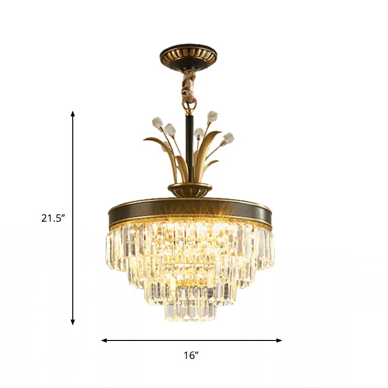 Lumo lampadario a cristallo chiaro a LED Classica sala da pranzo a strati oro classico lampada a sospensione sospesa