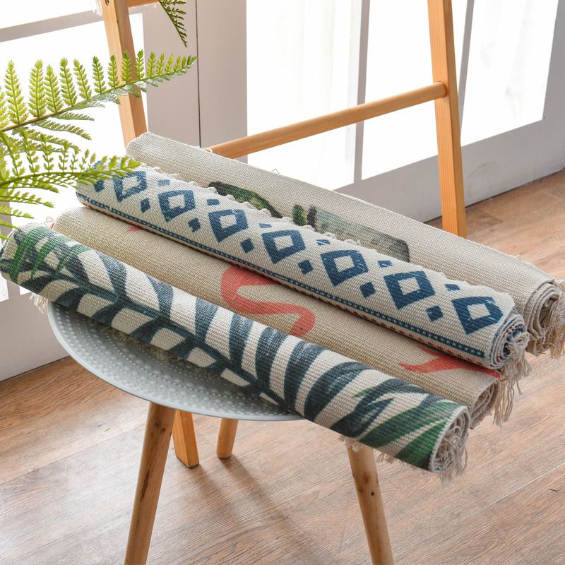 Tappeto bohémien tappeto tribale area lavabile retro tappeto design di miscela di cotone per decorazioni per la casa