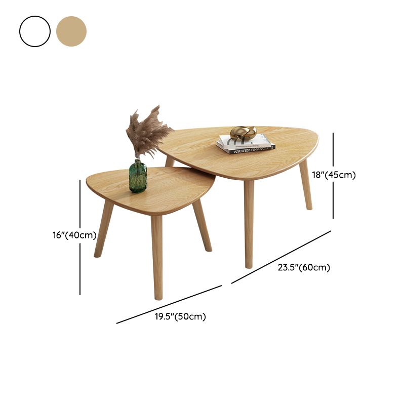 Contemporary Coffee Table Wooden 3 Legs Coffee Cocktail Table