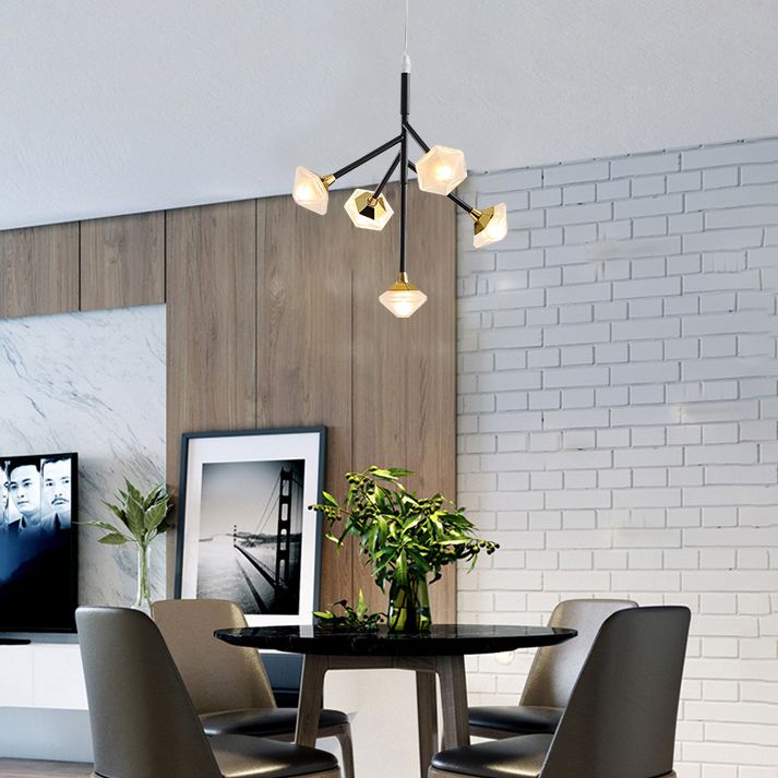 Metal y acrílico Candelier de flores comedor 5 luces Luz colgante moderna G4