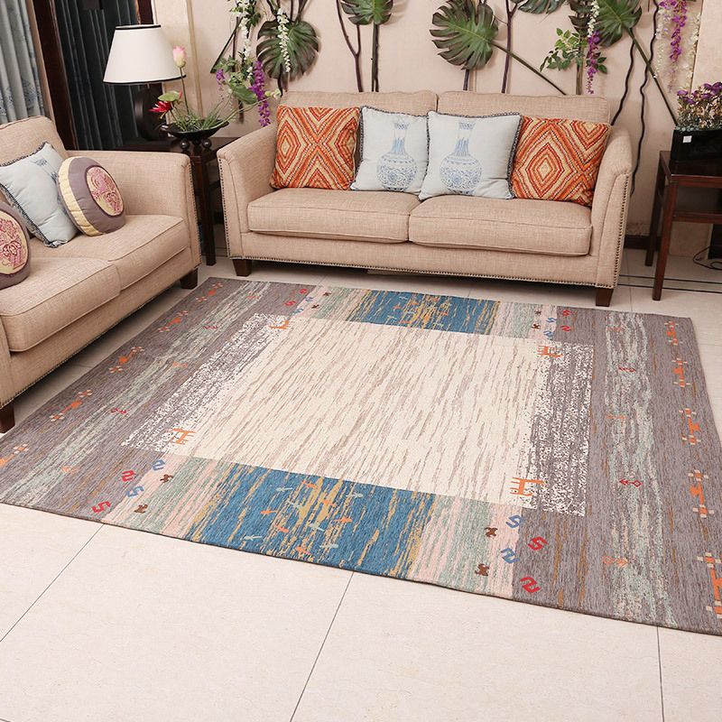 Veelkleurig abstract patchwork tapijt polyester nostalgie tapijt vlekbestendig antislip machinewasbaar tapijt voor woondecoratie