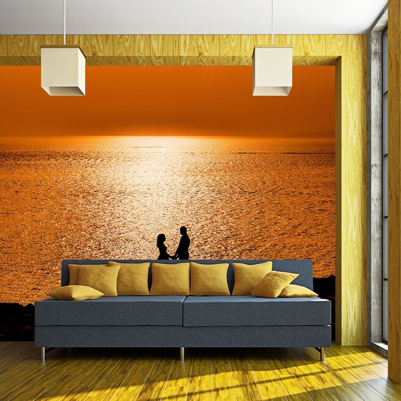 Contemporary Style Sea Wall Mural for Living Room Mildew Resistant Wall Covering