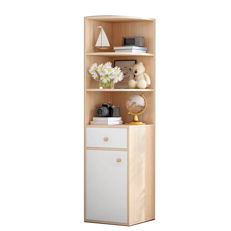 Modern Engineered Wood Book Shelf Corner Vertical Shelf Bookcase for Bedroom