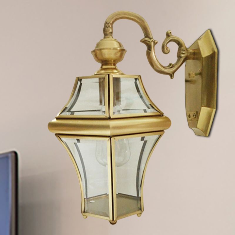 Birdcage Metal Wall Sconce Traditional 1 Bulb Brass Living Room Wall Lighting Fixture