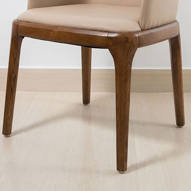 Silla de comedor con respaldo sólido y acabado mate de cuero escandinavo para el hogar
