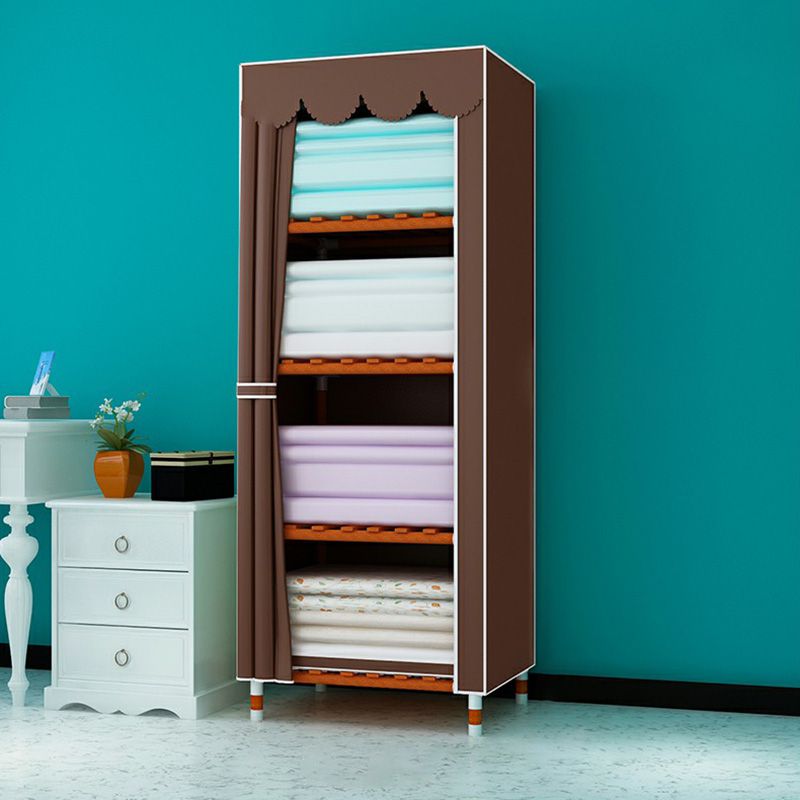 Modern Wardrobe with Solid Wood Frame Matte Finish Cabinet for Bedroom