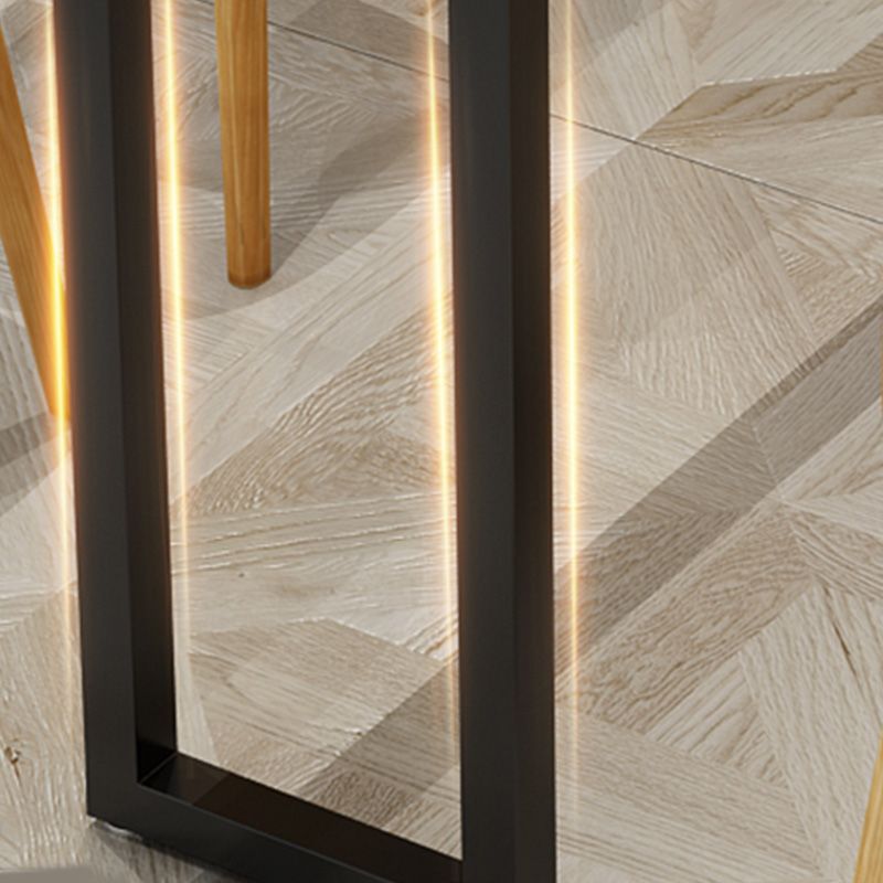 Industrial Counter Height Table Solid Wood Top Pub Table with Metal Base