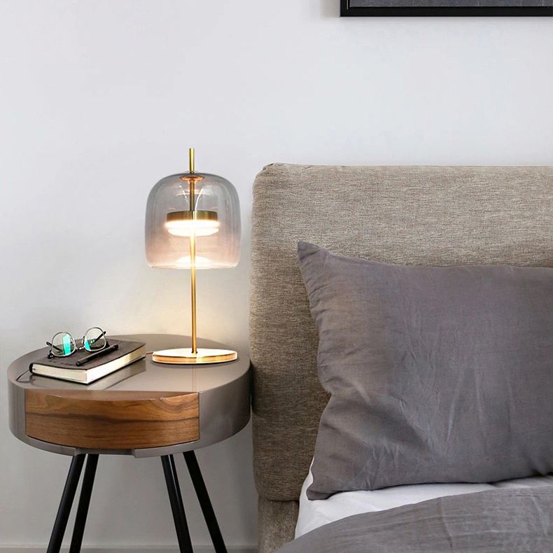 Ultra-modern Simplicity Bell Table Lamp Glass Nightstand Lamp for Bedroom