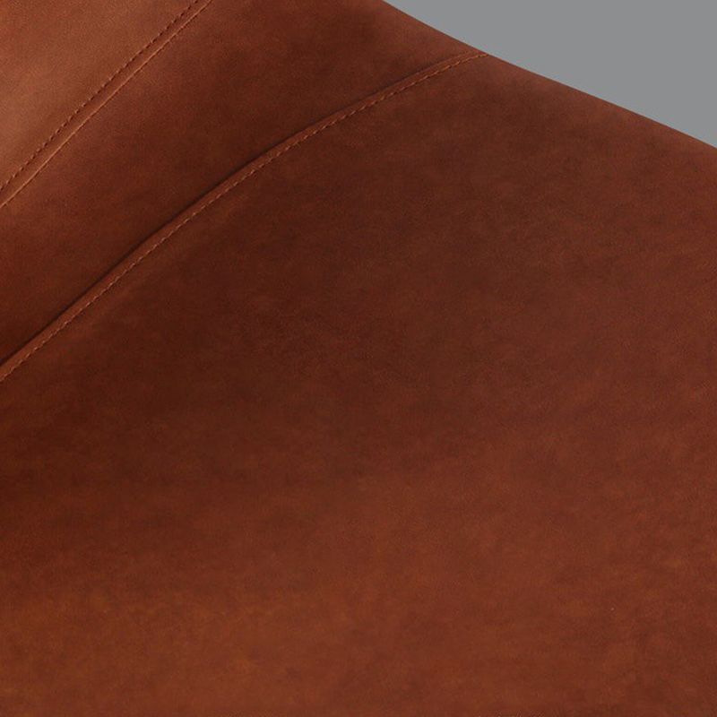 Faux Leather Dining Stools Industrial Bar Stools with Black Metal Base